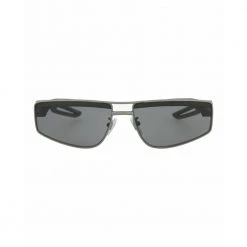 Balenciaga Square-Frame Metal Sunglasses Gray